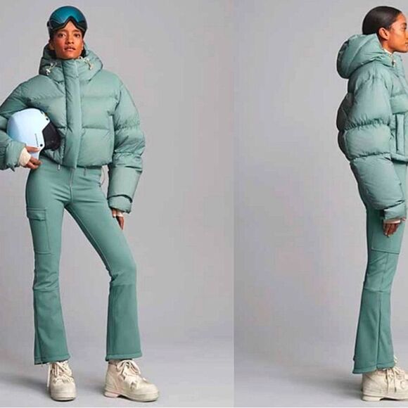 Cordova Aomori Ski Jacket Cropped Puffer Jacket NWT Medium Balsam Mint Green - Picture 2 of 9